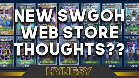 Buy what you need from the Web Store, then claim your purchases directly from your Inbox in the game. . Swgoh store